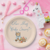 秋のクマ赤ちゃんシャワー紙プレート、心待ち ペーパープレート (パーティー)