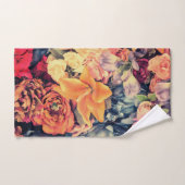 秋のクラシカル花模様モザイク模様 ハンドタオル (ハンドタオル)