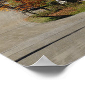 秋のクラシック農村/農場の横の道 ポスター (角)