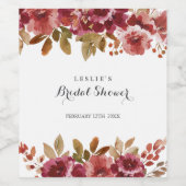 秋のクラシック ブランシュ＆バブル ブライズシャワー ワインラベル (シングルラベル)