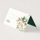 秋のクリームバラと深いエメラルドグリーン (正面)