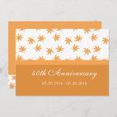 秋のグラフィック黄色の葉 ウェディングアニバーサリー 招待状 (正面/裏面)