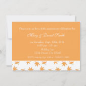 秋のグラフィック黄色の葉 ウェディングアニバーサリー 招待状 (裏面)