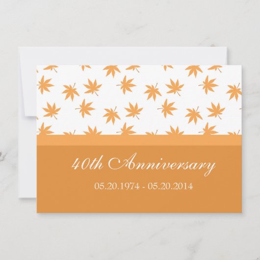 秋のグラフィック黄色の葉 ウェディングアニバーサリー 招待状 (正面)