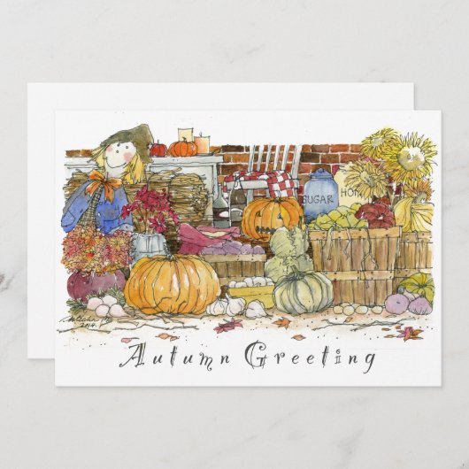 秋のグリーティングカード シーズンカード (正面/裏面)