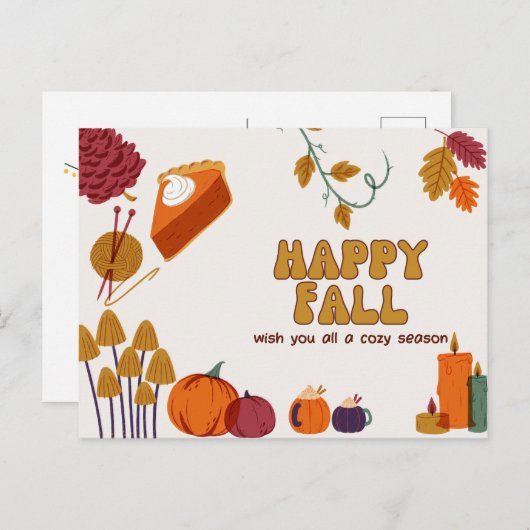 秋のグリーティングポストカード シーズンポストカード (正面/裏面)