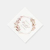 秋のグリーン幾何学模様の素朴なブライズシャワー スタンダードカクテルナプキン (角)