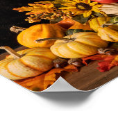 秋のグルメに満ちた美しい紅斑 ポスター (角)