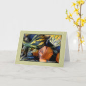 秋のグルメ空白のグリーティングカード カード (黄色い花)