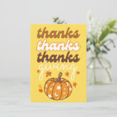 秋のグルービーカボチャ葉のホリデーサンクスギビング カード (スタンド正面)