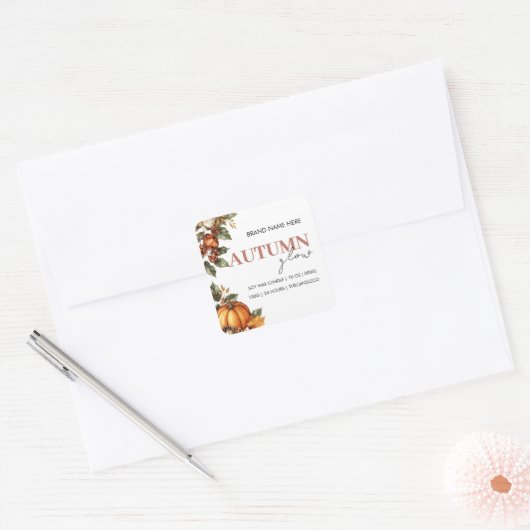 秋のグローパンプキン&離れズ | コージー秋 スクエアシール (封筒)