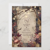 秋のグロー素朴とブルゴーニュ開花 招待状 (正面)