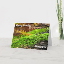 秋のコケの木の樹皮 – カスタム誕生日カード カード