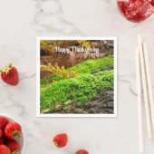 秋のコケの木の樹皮 – カスタムThanksgiving スタンダードカクテルナプキン (インサイチュ)