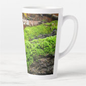 秋のコケの木の樹皮 – 大パーソナライズされた カフェラテマグ (右)