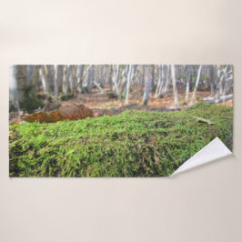 秋のコケの木の眠りパーソナライズされた- バスタオルセット