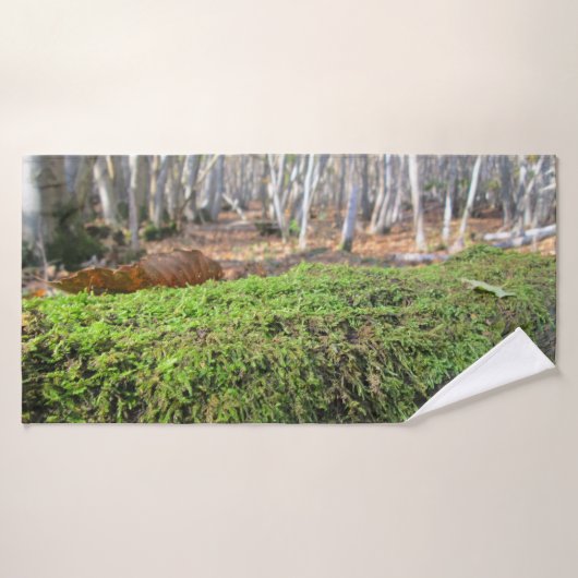 秋のコケの木の眠りパーソナライズされた- バスタオルセット (バスタオル)