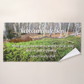 秋のコケの木の眠りパーソナライズされた- バスタオルセット