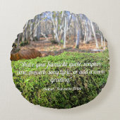 秋のコケの木の眠りパーソナライズされた- ラウンドクッション