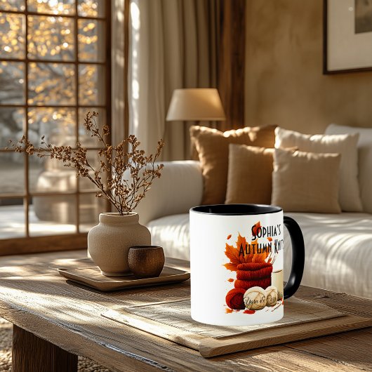 秋のコニッツマグコージーヤーン&コーヒービア マグカップ