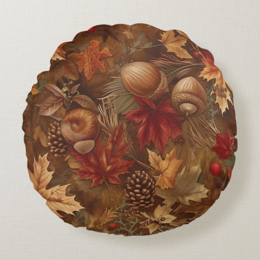 秋のコレクション – 美しいの秋 – ラウンドピロー (正面)