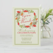 秋のコンテンポラリーリース感謝祭ディナー 招待状 (スタンド正面)