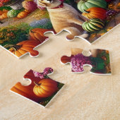 秋のコージーコテージキャッツドッグズカボチャ ジグソーパズル (側面)