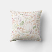 秋のコージードードルパターン – 秋パンプキンス離れ、 クッション (裏面)