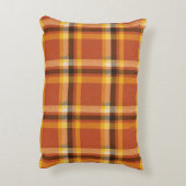 秋のコージープレイド | 秋の暖かさと心地よい寝具 アクセントクッション (裏面(縦))