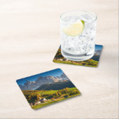 秋のコースターのドロマイトの村 スクエアペーパーコースター (インサイチュ)
