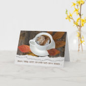 秋のコーヒーの友情 カード (黄色い花)