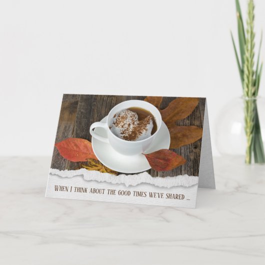 秋のコーヒーの友情 カード (正面)