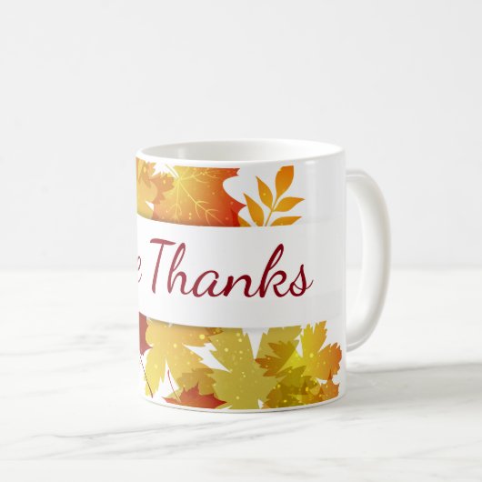 秋のコーヒ与えー感謝していMug コーヒーマグカップ (正面右)