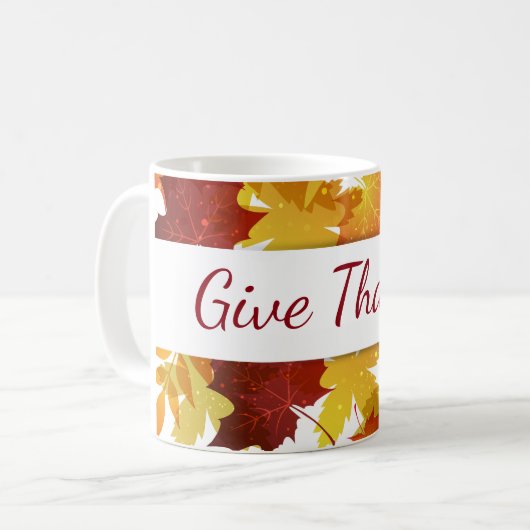 秋のコーヒ与えー感謝していMug コーヒーマグカップ (正面左)