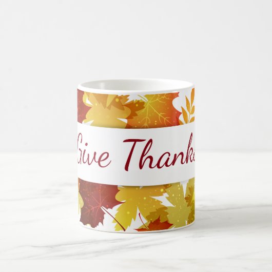 秋のコーヒ与えー感謝していMug コーヒーマグカップ (中央)
