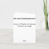 秋のゴッホのファインアートのポプラの道 カード (裏面)