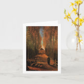 秋のゴッホのファインアートのポプラの道 カード (黄色い花)