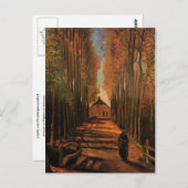 秋のゴッホのファインアートのポプラ ポストカード (正面/裏面)