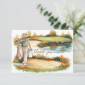 秋のゴルフ秋の挨拶サンキューカード サンキューカード (スタンド正面)