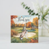 秋のゴルフ秋の挨拶サンキューカード サンキューカード (スタンド正面)
