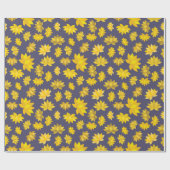 秋のゴールデン花模様シームレス感謝祭 ラッピングペーパー (フラット)