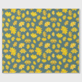 秋のゴールデン花模様ズコージー秋シームレスパーティー ラッピングペーパー (フラット)