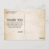 秋のゴールドとオレンジのブライダルシャワーお礼 ポストカード (裏面)