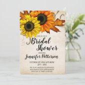 秋のゴールドとオレンジのブライダルシャワー 招待状 (スタンド正面)