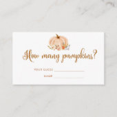 秋のゴールドフォイルのカボチャ、いくつカボチャ エンクロージャーカード (正面)