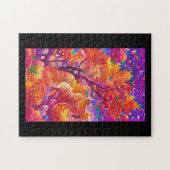 秋のサイケデリック葉カボチャ骨折 ジグソーパズル (横)