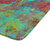 秋のサイケデリック金ゴールドとアクアガーデンランドスケープ カッティングボード (角)