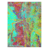 秋のサイケデリック金ゴールドとアクアガーデンランドスケープ テーブルクロス (正面)