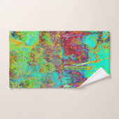 秋のサイケデリック金ゴールドとアクアガーデンランドスケープ バスタオルセット (ハンドタオル)