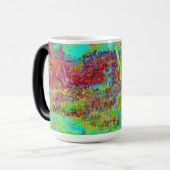 秋のサイケデリック金ゴールドとアクアガーデンランドスケープ モーフィングマグカップ (正面左)